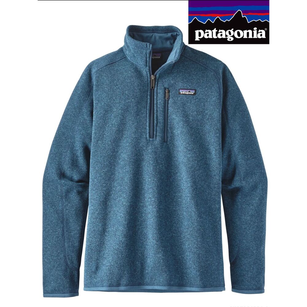 NWOT Patagonia Light Blue Fleece Better Sweater 1/4 Zip Pullover Men Size S